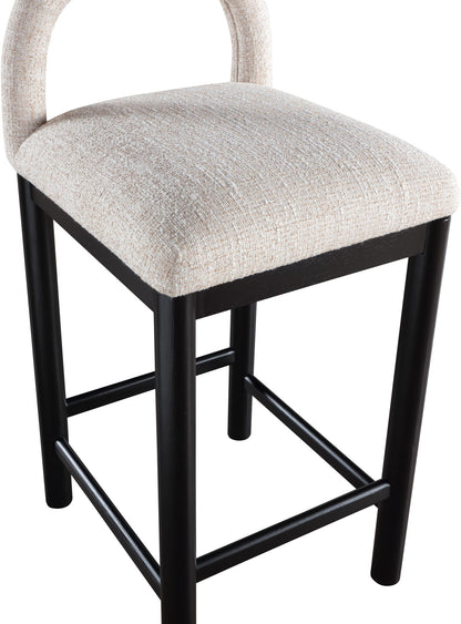 Conrad - Linen Counter Stool With Black Legs