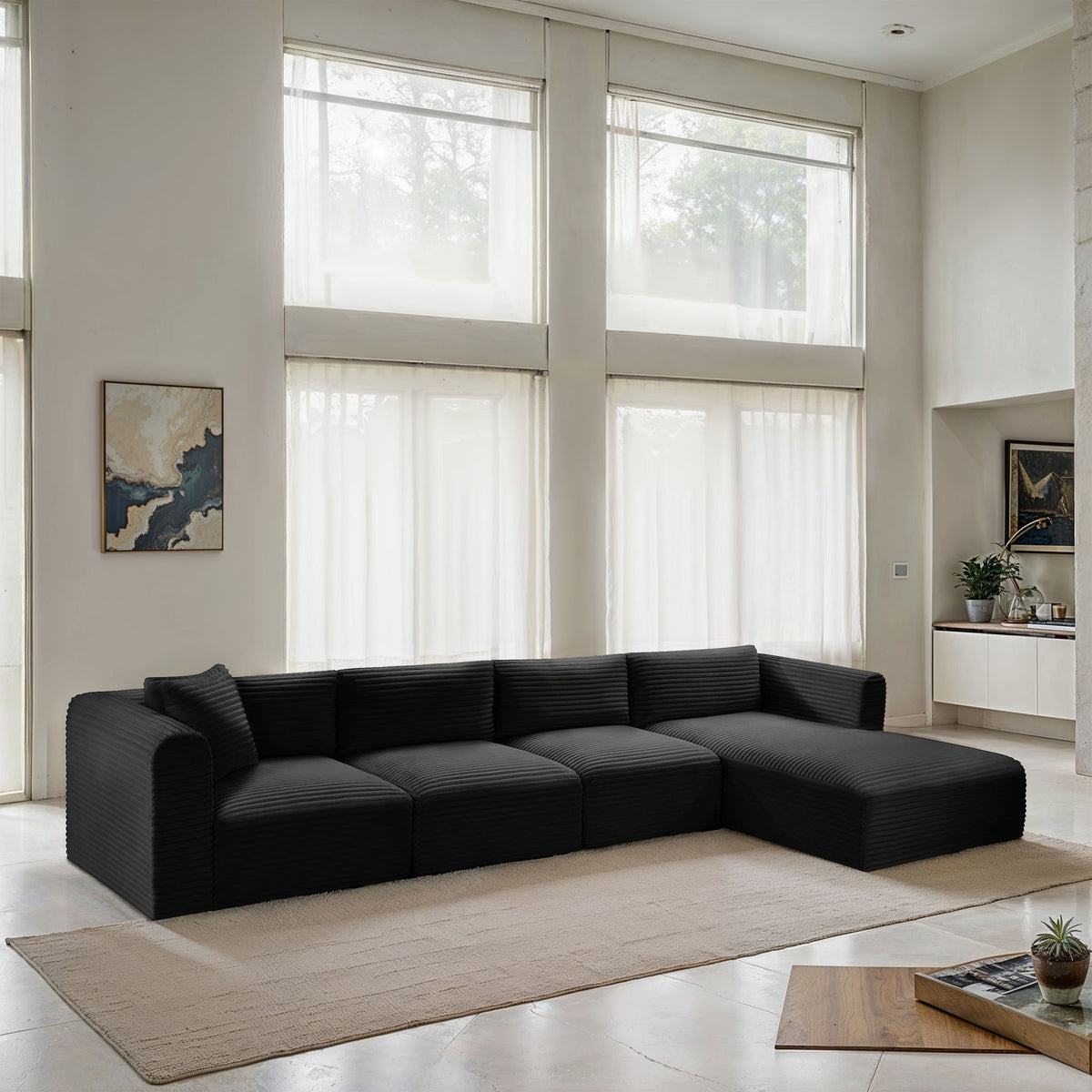 Shaggy - 4 Piece Modular Sectional