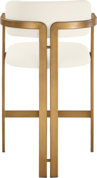 Aurum - Vegan Leather Upholstered Counter Stool With Brushed Brass Base
