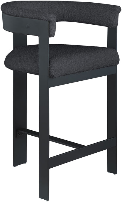 Romeo - Boucle Counter Stool With Black Base (Set of 2)
