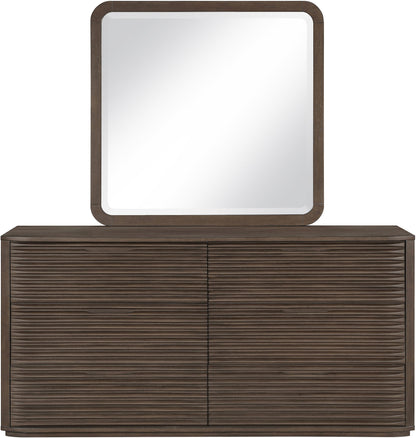 Morino - Oak Veneer And Solid Wood Mirror - Brown