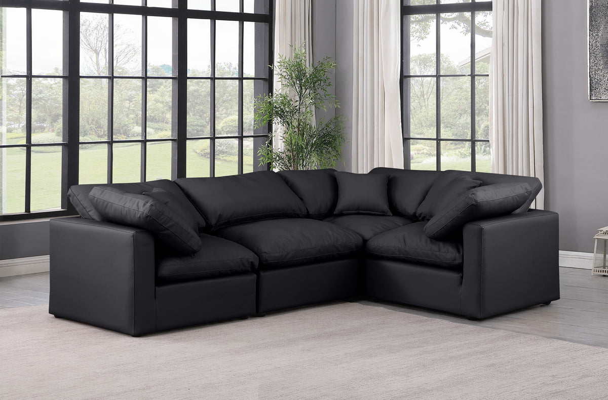 Indulge - Faux Leather 4 Piece Modular Corner Sectional