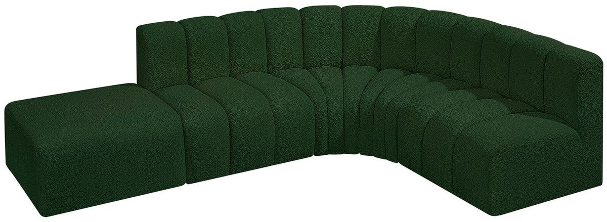 Arc - Boucle Fabric 5 Piece Corner Modular Sofa