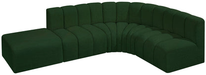 Arc - Boucle Fabric 5 Piece Corner Modular Sofa