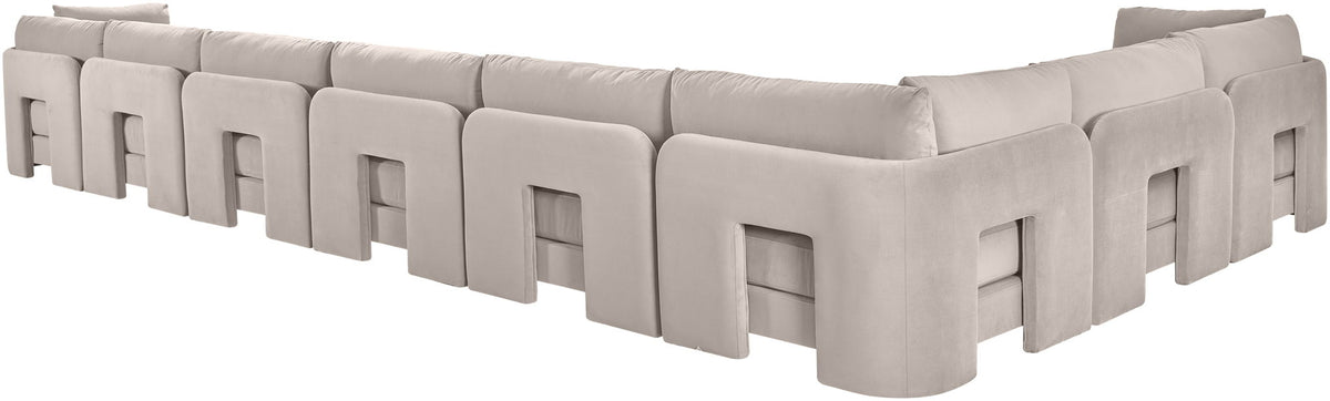 Hammond - Velvet Performance Fabric Upholstered 8 Piece L-Shaped Sectional