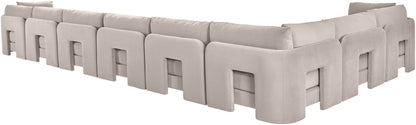 Hammond - Velvet Performance Fabric Upholstered 8 Piece L-Shaped Sectional