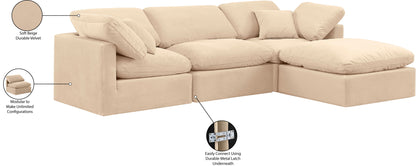Indulge - Velvet 4 Piece Modular Sectional With Chaise