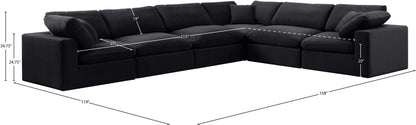 Comfy - 6 Piece Velvet Modular Corner Sectional