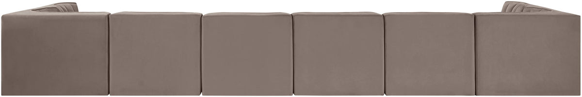 Rummi - Velvet Performance Fabric Upholstered 8 Piece Modular Sectional (With 2 Corner Chairs)