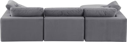 Comfy - 4 Piece Velvet Modular Sectional With Chaise