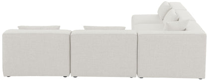 Cube - Linen 5 Piece Modular Corner Armless Sectional