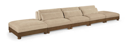 Turin - Chenille Fabric Upholstered Modular Sectional - Beige