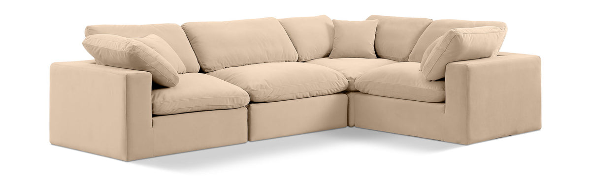 Comfy - 4 Piece Velvet Modular Sectional