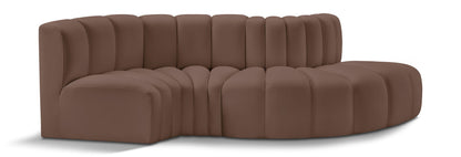 Arc - Faux Leather 4 Piece L-Shaped Modular Sofa
