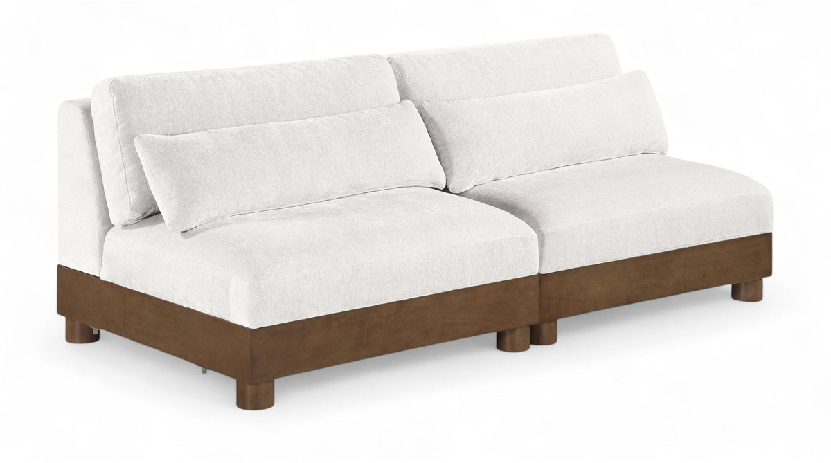 Turin - Chenille Fabric Upholstered Modular Sectional - Cream