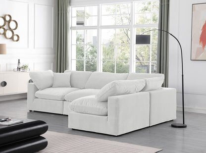 Comfy - 4 Piece Velvet Modular Armless Sectional