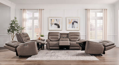 Lawson - Power Zero Gravity Tilt Console Loveseat P2 - Sydney Brunette