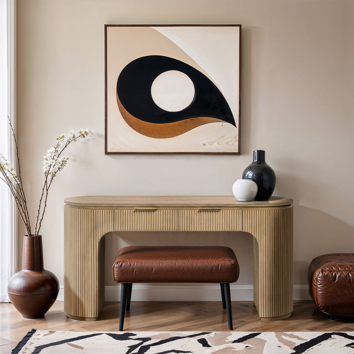 Astrid - Solid Wood And Oak Veneer Desk