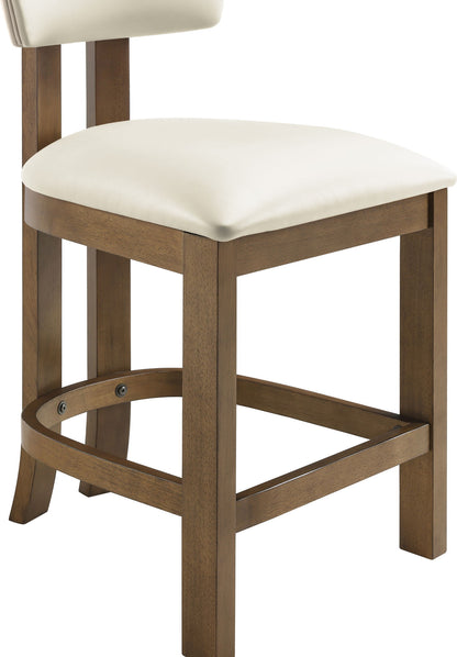 Lavrin - Vegan Leather Upholstered Counter Stool (Set of 2) - Walnut Base