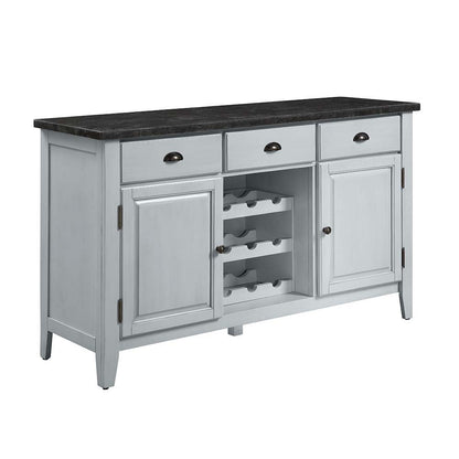 Lanton - Server - Natural Marble & Antique White