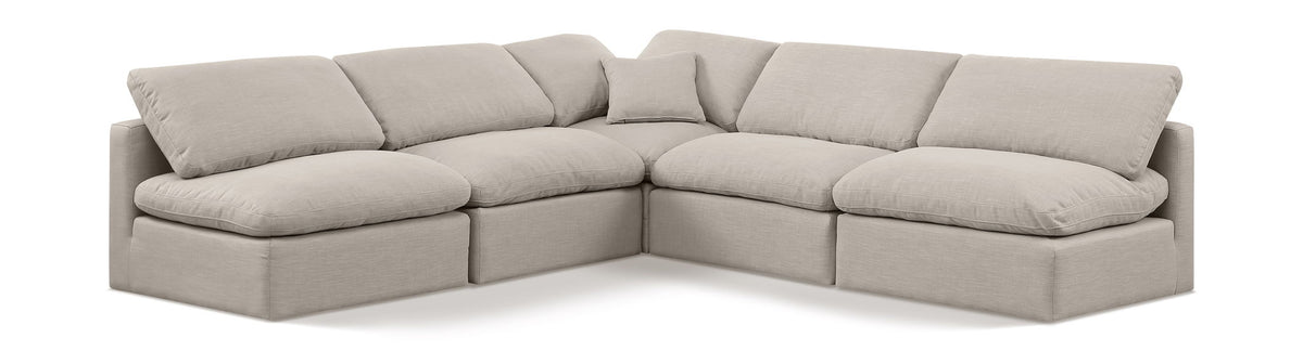 Indulge - Linen 5 Piece Modular Corner Armless Sectional