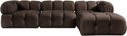 Orin - Velvet 4 Piece Modular Sectional With Chaise