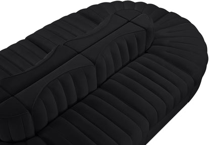 Rummi - Oval Velvet Performance Fabric Upholstered 8 Piece Modular Sectional