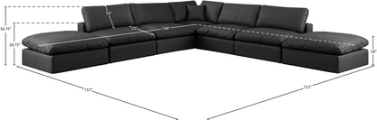 Comfy - 7 Piece Faux Leather Modular Corner Sectional