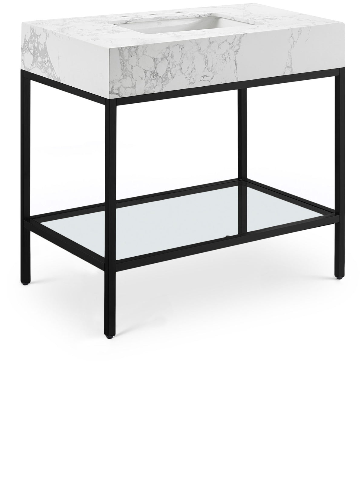 Marmo - Engineered Marble Bathroom Vanity With Black Base