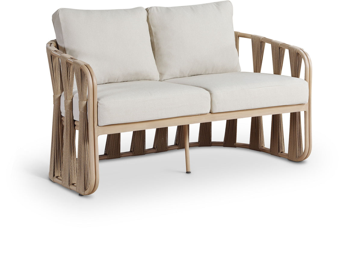 San Pietro - Resilient Waterproof Fabric 60.5" Upholstered Outdoor Patio Loveseat