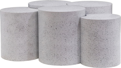 Dimple - 20" 5 Piece Modular Coffee Table - Terazzo Finish