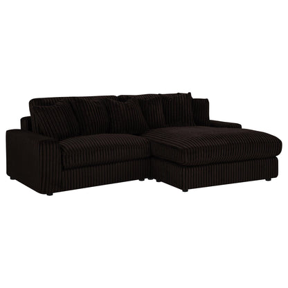 Blaine Upholstered Reversible Chaise Sectional Sofa Chocolate