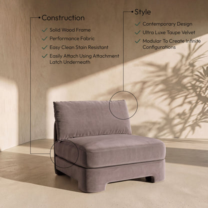 Hammond - Velvet Performance Fabric Upholstered Armless Chair