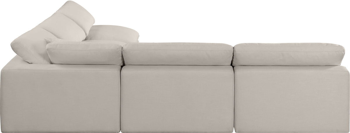 Comfy - 5 Piece Linen Modular Corner Armless Sectional