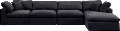 Comfy - 5 Piece Velvet Modular Sectional With Chaise