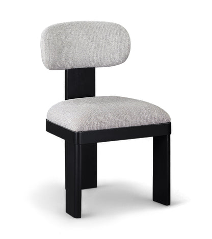 Timbra - Linen Textured Fabric Upholstered Dining Chair (Set of 2) - Black Base