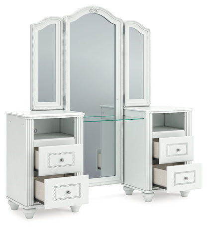 Kozlani - Vanity With Mirror - White