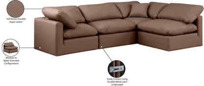 Indulge - Faux Leather 4 Piece Modular Sectional