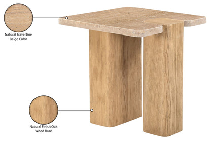 Ravenna - Genuine Fabric Travertine And Oak Wood Table