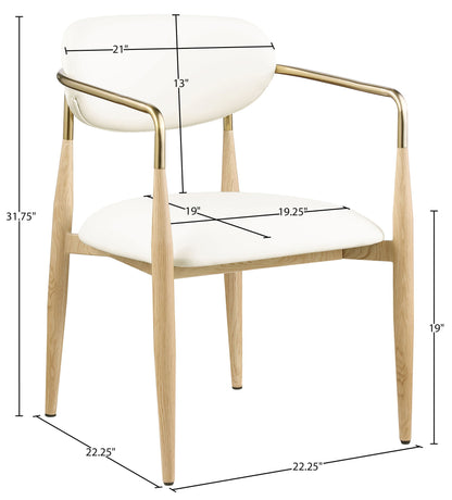 Ronda - Vegan Leather Upholstered Dining Arm Chair - Natural Legs