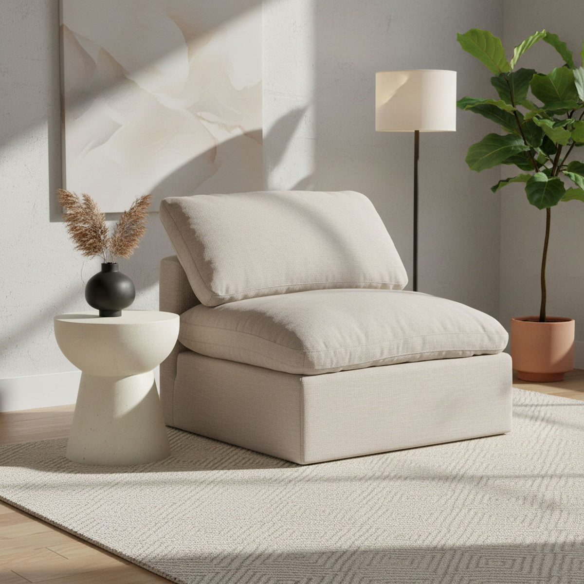 Indulge - Linen Armless Chair