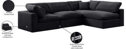 Comfy - 4 Piece Velvet Modular Armless Sectional