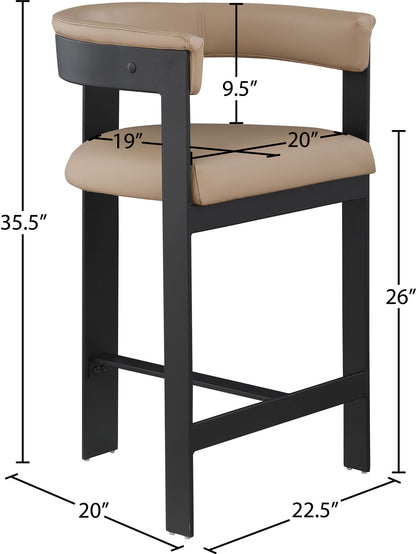 Romeo - Faux Leather Counter Stool With Black Base (Set of 2)
