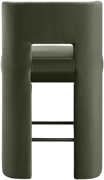 Zuno - Velvet Performance Fabric Upholstered Counter Stool (Set of 2)