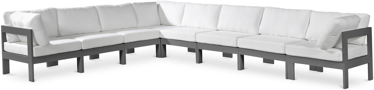 Nizuc - Outdoor Patio 8 Piece Modular Sectional With Gray Frame