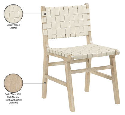 Entwine - Vegan Leather Upholstered Dining Chair - Painted Natural