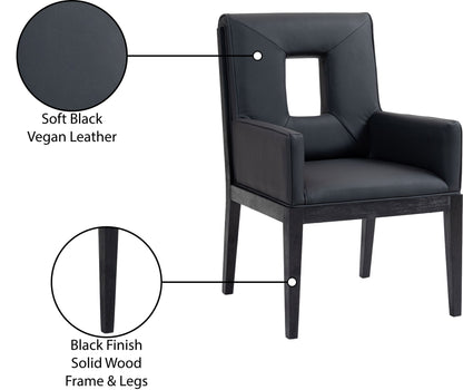 Gwendolyn - Faux Leather Dining Arm Chair With Black Frame