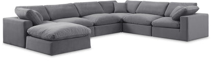 Comfy - 7 Piece Velvet Modular Sectional With Chaise