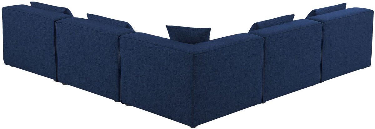 Cube - Linen 5 Piece Modular Corner Armless Sectional
