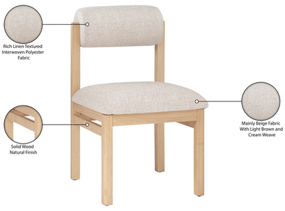 Roundhill - Fabric Dining Chair (Set of 2) - Natural Frame